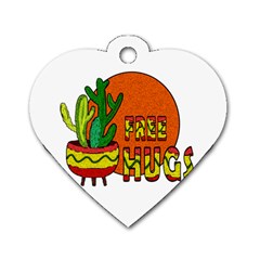 Cactus - Free Hugs Dog Tag Heart (two Sides)