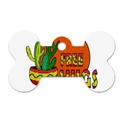 Cactus - Free Hugs Dog Tag Bone (one Side)