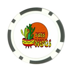 Cactus - Free Hugs Poker Chip Card Guard by Valentinaart