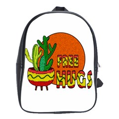 Cactus - Free Hugs School Bags(large)  by Valentinaart