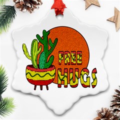 Cactus - Free Hugs Ornament (snowflake) by Valentinaart