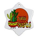 Cactus - free hugs Snowflake Ornament (Two Sides) Back