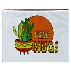 Cactus - Free Hugs Cosmetic Bag (xxxl)  by Valentinaart