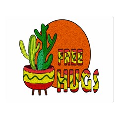 Cactus - Free Hugs Double Sided Flano Blanket (large)  by Valentinaart