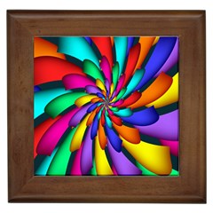 Star Flower Color Rainbow Framed Tiles by Mariart