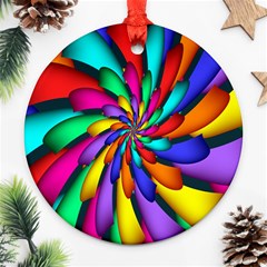 Star Flower Color Rainbow Ornament (round) by Mariart