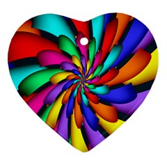 Star Flower Color Rainbow Ornament (heart) by Mariart