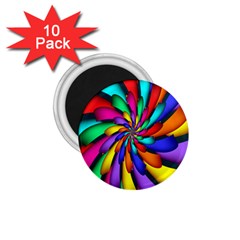 Star Flower Color Rainbow 1 75  Magnets (10 Pack) 