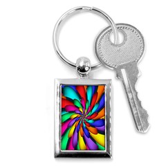 Star Flower Color Rainbow Key Chains (rectangle)  by Mariart