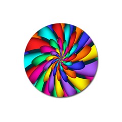 Star Flower Color Rainbow Magnet 3  (round) by Mariart