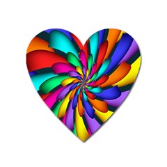 Star Flower Color Rainbow Heart Magnet