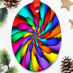 Star Flower Color Rainbow Oval Ornament (two Sides) by Mariart