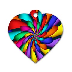 Star Flower Color Rainbow Dog Tag Heart (one Side) by Mariart