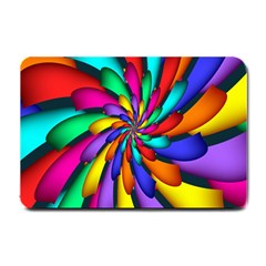 Star Flower Color Rainbow Small Doormat  by Mariart