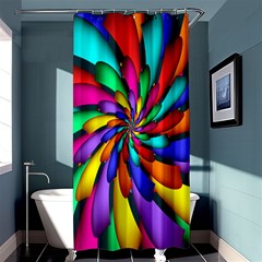 Star Flower Color Rainbow Shower Curtain 36  X 72  (stall)  by Mariart