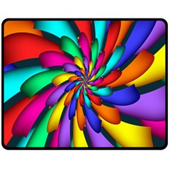 Star Flower Color Rainbow Double Sided Fleece Blanket (medium)  by Mariart