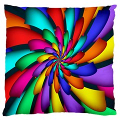 Star Flower Color Rainbow Large Flano Cushion Case (two Sides) by Mariart