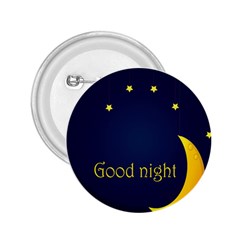 Star Moon Good Night Blue Sky Yellow Light 2 25  Buttons by Mariart