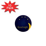 Star Moon Good Night Blue Sky Yellow Light 1  Mini Magnet (10 pack)  Front