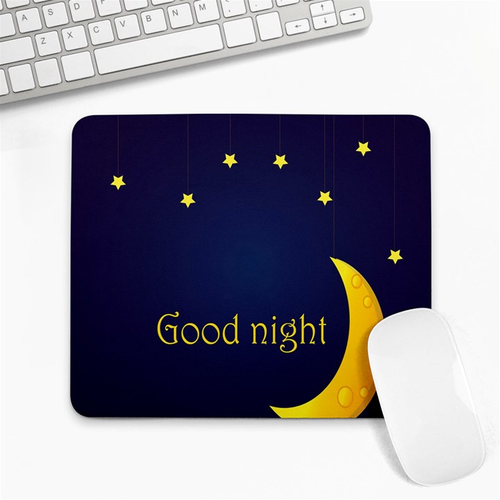 Star Moon Good Night Blue Sky Yellow Light Large Mousepads