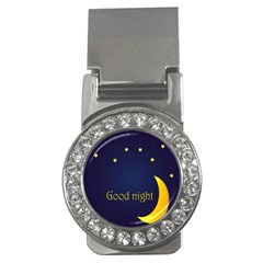 Star Moon Good Night Blue Sky Yellow Light Money Clips (cz) 