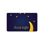 Star Moon Good Night Blue Sky Yellow Light Magnet (Name Card) Front