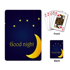 Star Moon Good Night Blue Sky Yellow Light Playing Card by Mariart