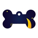 Star Moon Good Night Blue Sky Yellow Light Dog Tag Bone (One Side) Front