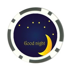 Star Moon Good Night Blue Sky Yellow Light Poker Chip Card Guard by Mariart