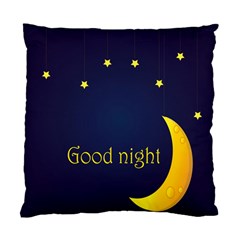 Star Moon Good Night Blue Sky Yellow Light Standard Cushion Case (two Sides) by Mariart