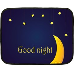 Star Moon Good Night Blue Sky Yellow Light Fleece Blanket (mini) by Mariart