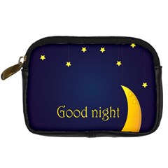 Star Moon Good Night Blue Sky Yellow Light Digital Camera Cases by Mariart