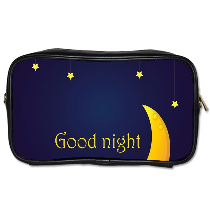 Star Moon Good Night Blue Sky Yellow Light Toiletries Bags