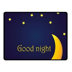 Star Moon Good Night Blue Sky Yellow Light Fleece Blanket (small) by Mariart