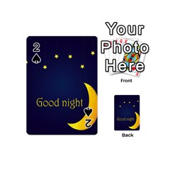 Star Moon Good Night Blue Sky Yellow Light Playing Cards 54 (mini)  by Mariart