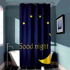 Star Moon Good Night Blue Sky Yellow Light Shower Curtain 36  X 72  (stall)  by Mariart