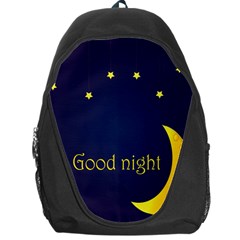 Star Moon Good Night Blue Sky Yellow Light Backpack Bag by Mariart