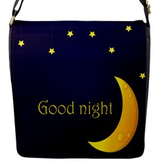 Star Moon Good Night Blue Sky Yellow Light Flap Messenger Bag (s) by Mariart