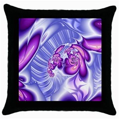 Space Stone Purple Silver Wave Chevron Throw Pillow Case (black) by Mariart