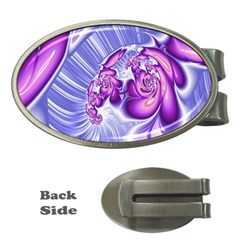 Space Stone Purple Silver Wave Chevron Money Clips (oval)  by Mariart