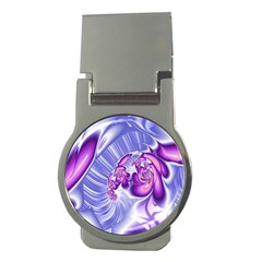 Space Stone Purple Silver Wave Chevron Money Clips (round) 