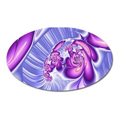 Space Stone Purple Silver Wave Chevron Oval Magnet by Mariart