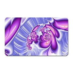 Space Stone Purple Silver Wave Chevron Magnet (rectangular)