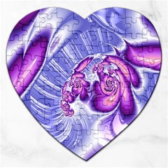 Space Stone Purple Silver Wave Chevron Jigsaw Puzzle (heart) by Mariart