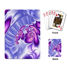 Space Stone Purple Silver Wave Chevron Playing Card