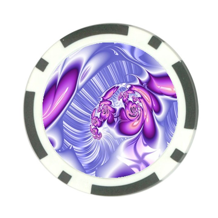 Space Stone Purple Silver Wave Chevron Poker Chip Card Guard