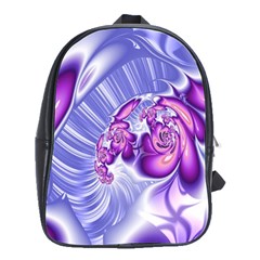 Space Stone Purple Silver Wave Chevron School Bags(large)  by Mariart