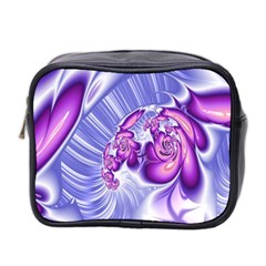 Space Stone Purple Silver Wave Chevron Mini Toiletries Bag 2-side by Mariart