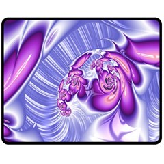 Space Stone Purple Silver Wave Chevron Fleece Blanket (medium)  by Mariart