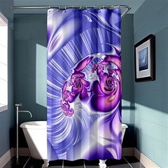 Space Stone Purple Silver Wave Chevron Shower Curtain 36  X 72  (stall)  by Mariart